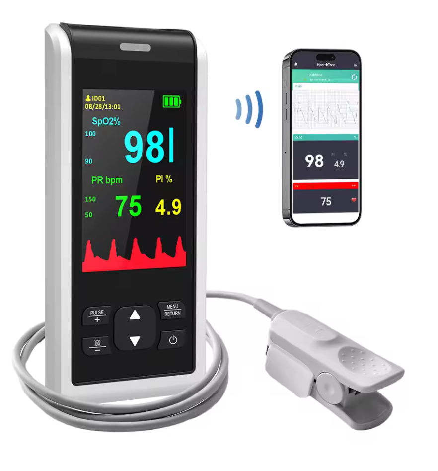 HealthTree Handheld Pulse Oximeter CE Marked with Alarms