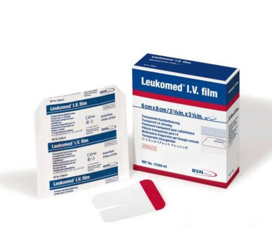 Leukomed IV Film — 6cm x 8cm | Pack of 50 | Sterile Transparent U-Cut Cannula Dressing